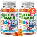 DR. MORITZ Kids Multivitamin Gummies - med Kids Vitamin A D E B6 B12 Zink og mere - Komplet daglig support - Vegetarisk og ikke-GMO, 2 Pack (120 Tæl)