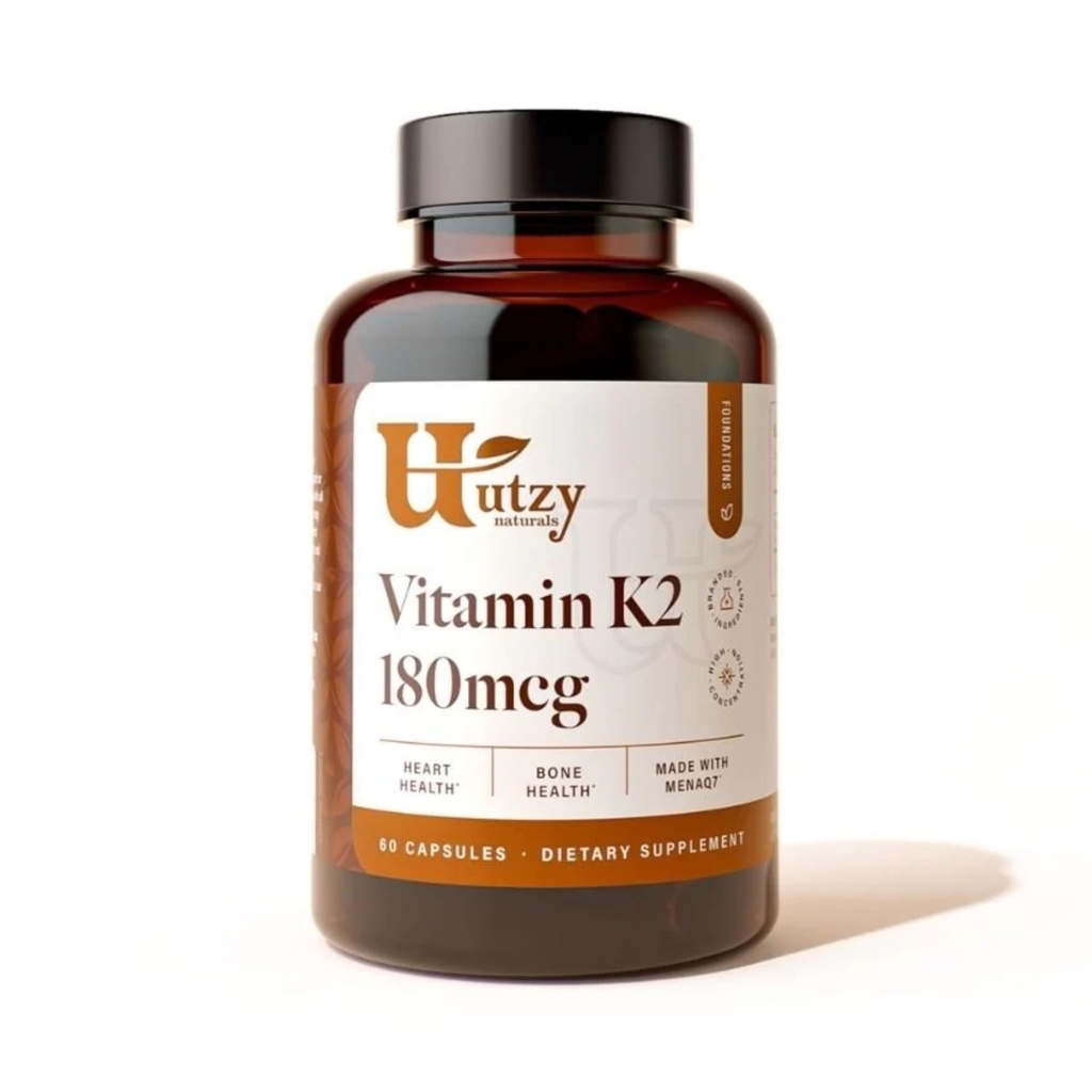 Utzy Naturals K2 Vitamin 124; 180 mcg MenaQ7 ® Form af K2