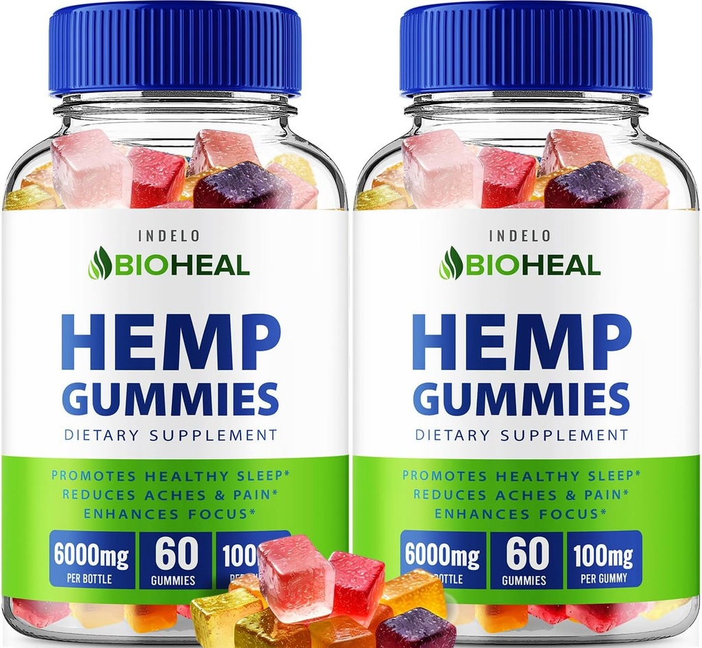 BioHeal Hamp Gummies - med Hamp Seed Extract Bio Heal Hamp Gummies Tinnitus Herbal Support, Sundhed og Wellness Support, All Natual Hamp Gummies Advanced Formel (2 Pack - 120 Gummies)