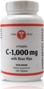 Holistisk sundhed C-vitamin med Rose HIPS 1000mg tabletter, C-vitamin tabletter til at øge immunitet, opretholdelse af optimalt blodtryk, og sundere inflammatoriske svar, 100 tabletter