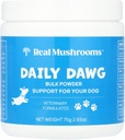 Real Mushrooms Hel Dog Sundhed - Funktionel Mushroom Blend for Hunde med løvens Mane, Cordyceps, Tyrkiet Hale, Reishi, Shiitake for Samlet velvære af hunde - 2.65 oz pulver supplement