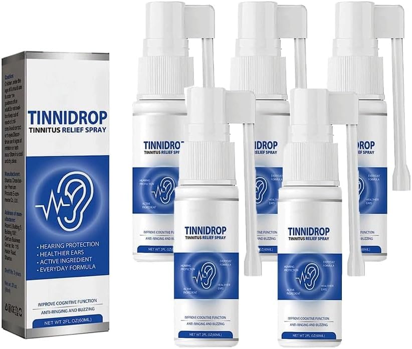 BOXBIT Tinnitus Relief Sprøjte Tinnitus Relief Spray, Ear Tinnitus Relief for Relieves Tinnitus, Ear Back, Ear Discomfort (Størrelse: 5Greve (pakke med 5))