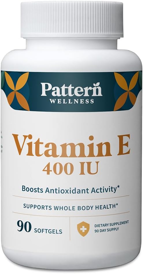 Mønster Wellness Vitamin E 400 IE tillæg - øger antioxidant aktivitet - understøtter hele kroppen sundhed - kæmper mod cellulære skader - 3. part Lab Testet - 90 bløde geler