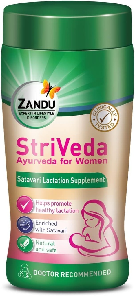 BHM StriVeda Satavari Amning supplement til at øge Breast Milk Supply, 210 g, Doctor Anbefalet, Natural and Safe
