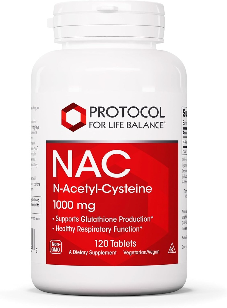 PROTOKOL OM LIV-BALANCE NAC N- Acetyl Cysteine 1000mg - Glutathion Production & Respiratory Function - 120 Tabs
