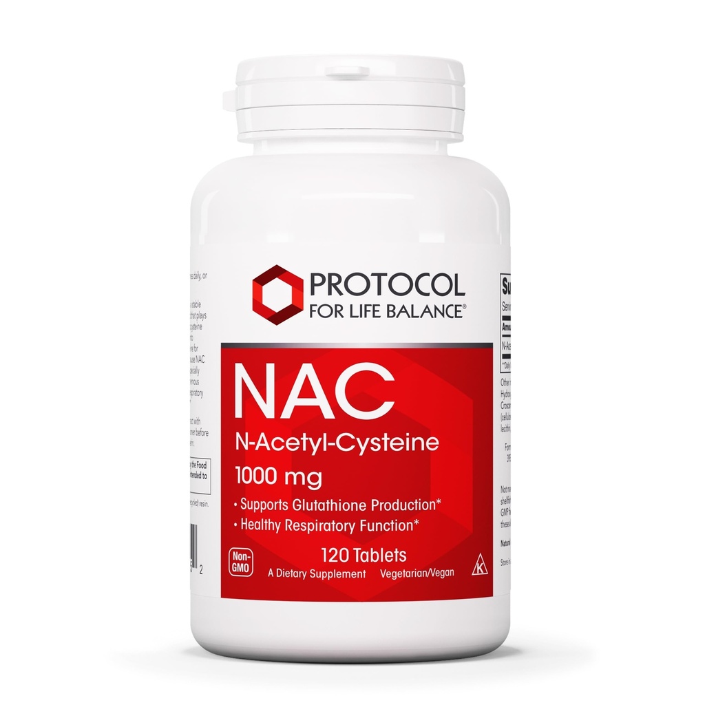 PROTOKOL OM LIV-BALANCE NAC N- Acetyl Cysteine 1000mg - Glutathion Production & Respiratory Function - 120 Tabs