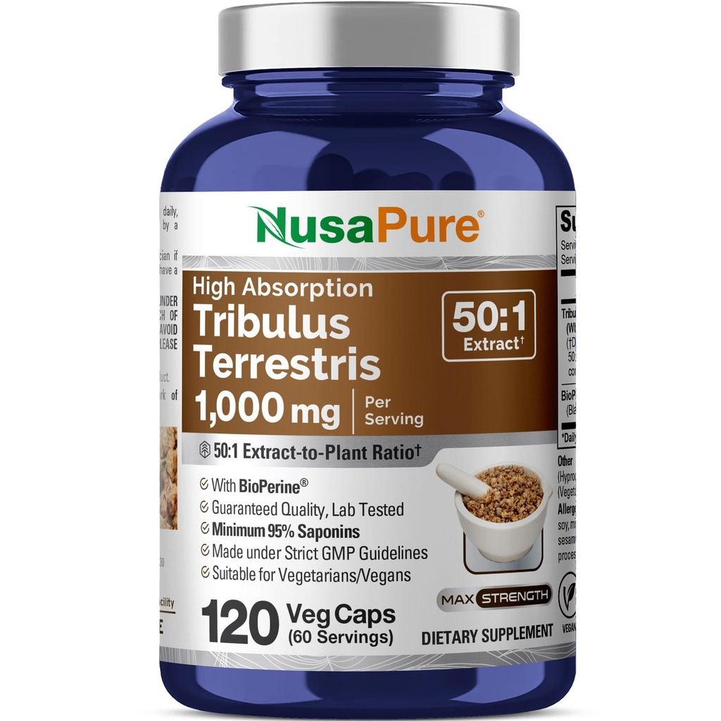 NusaPure Tribulus Terrestris 50: 1 Extract, 1000 mg Ækvivalent med 50. 000mg