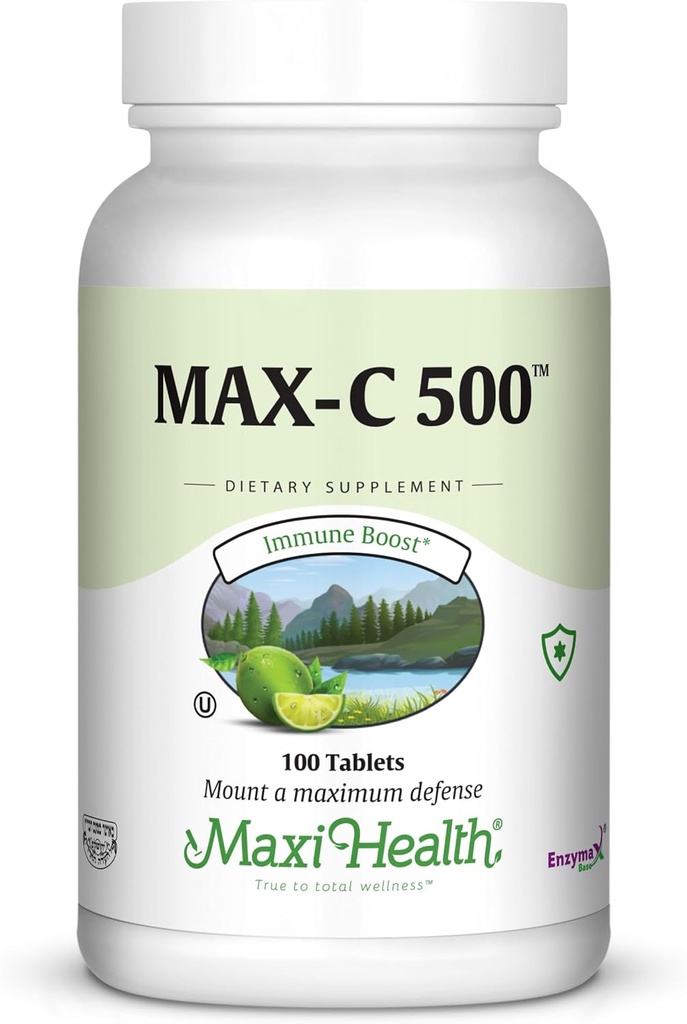 Maxi Health MAX C 500 mg - C-vitamin - med Lemon Bioflavonoider Complex - 100 tabletter