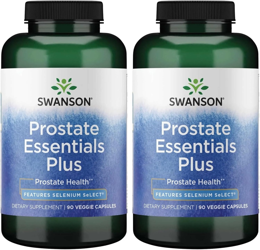 Swanson Prostate Plus - Natural Supplement for mænd, der fremmer sund urin Tract Flow & Frequency - Støtte Samlet Prostate Health 90 Veg kapsler (2 Pack)