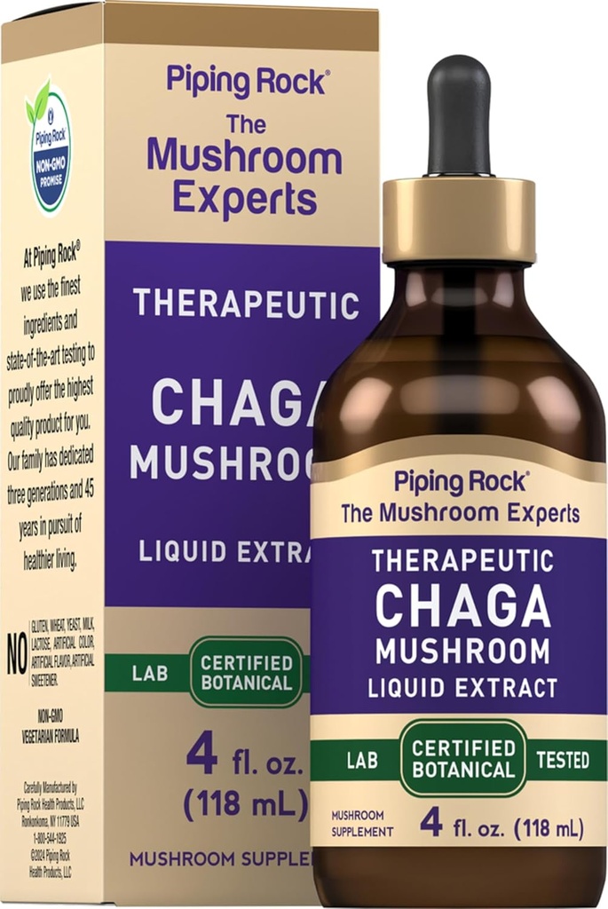 Piping Rock Chaga Mushroom Flydende Udtræk 124; 4 Fl Oz