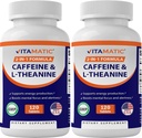 Vitamatiske koffein piller med L- Theanin - 300 mg per tablet - 120 vegetariske tabletter (pakning med 2, Total 240 tabletter)