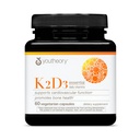 Youtory K2D3 - Bone & Heart Health Support - Kombinerer vitamin D3 & vitamin K2 - Dairy, Soy & Gluten Free - 60 Vegetariske kapsler