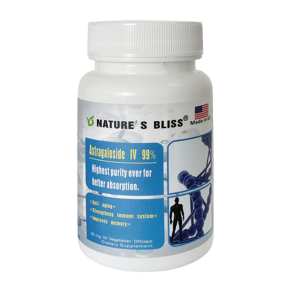 Naturens salighed Mavesyre Protected & Super- Absorption Astragalus Root Extract Astragaloside IV 99%, Lavet i USA, 50mg, 30caps (50mg x 30caps)