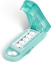 DUBSTAR Pill Cutter Splitter til små og små piller, Multiple Pill Cutters til små eller store piller, justerbar Pill Splitter med Centing Device og Blade Guard til Multi Tablets (Cyan)