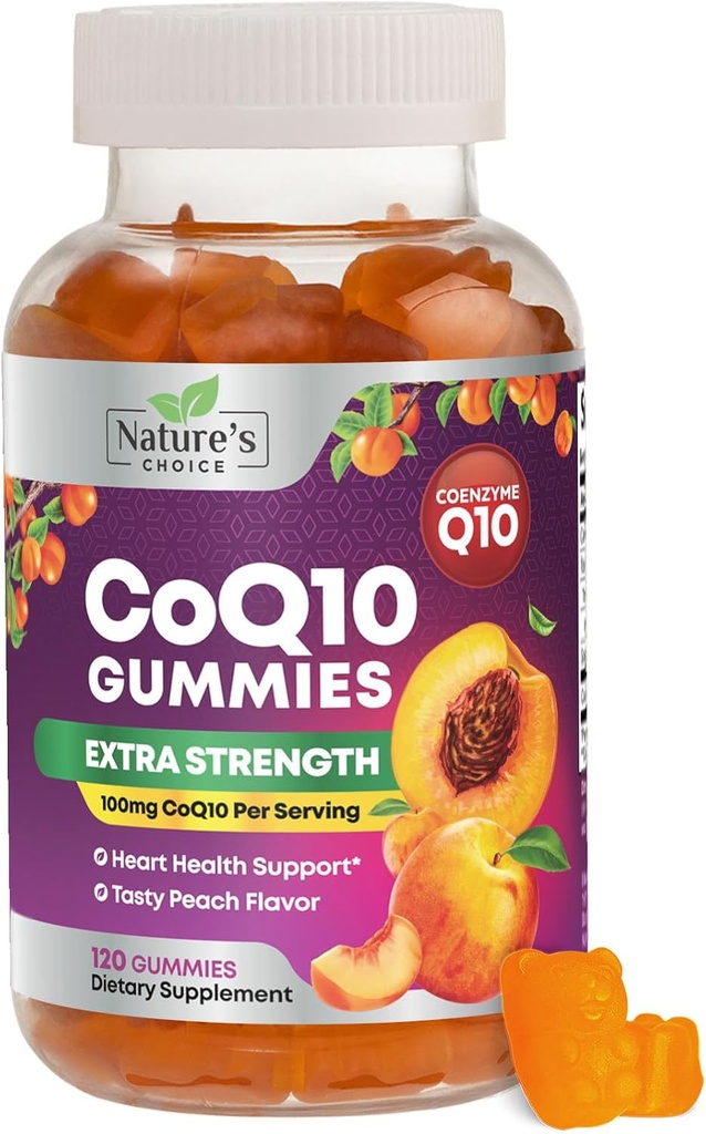 CoQ10 Gummies til voksne 100mg - 3X Styrke, Høj Absorption, Antioxidant Supplement for Heart Health Support & Energy Production, Ultra Coenzym Q10 Vitamin, Coq 10 Kosttilskud - 120 CoQ10 Gummies