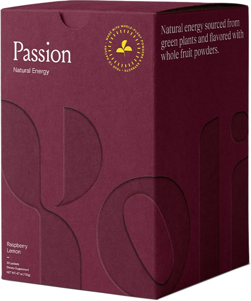 Yoli ® Passion Energy Drink Powder Mix - Natural Energy Drink Mix for Endurance og Stamina, 30 Pakker - Raspberry Lemon