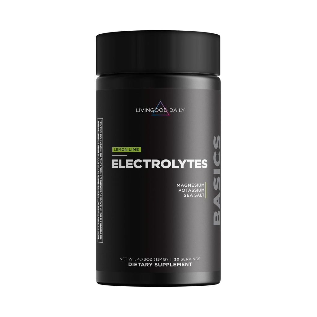 Livingood Daily Electrolytes Powder, Electrolytes Hydration Drink Mix med C-vitamin, Magnesium, Taurine & Sea Salt, Electrolyte Supplement for Energy & Hydration, Keto, Lemon Lime Flavor, 30 Servering