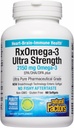 Naturlige faktorer RxOmega-3 Ultra Strength - Kosttilskud til hjerne & hjerte Health Support - Eye Health Supplement med EPA & DHA - Supplement med Omega-3 fedtsyrer - 60 Softgels (30 Servere)