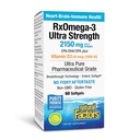 Naturlige faktorer RxOmega-3 Ultra Strength - Kosttilskud til hjerne & hjerte Health Support - Eye Health Supplement med EPA & DHA - Supplement med Omega-3 fedtsyrer - 60 Softgels (30 Servere)