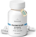 Skål Magnesium Citrate 320mg • 124; Understøtter muskel & nerve sundhed, immunboost & stress Relief • 124; Magnesium kosttilskud med vitamin B6 & zink • 124; Non- GMO, Vegan, Ingen kunstige ingredienser • 124; 90 kapsler