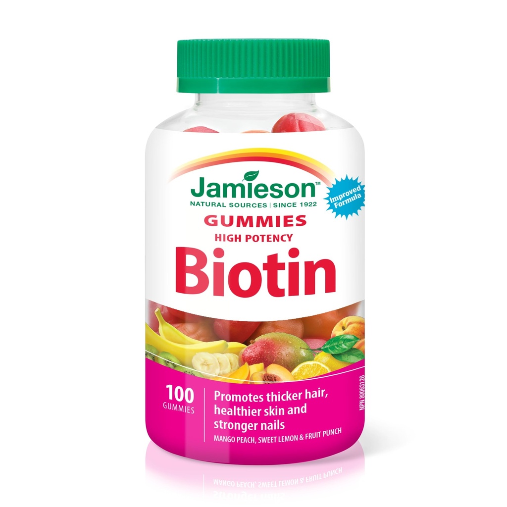 Jamieson High Potency Biotin Gummies, 100 Greve