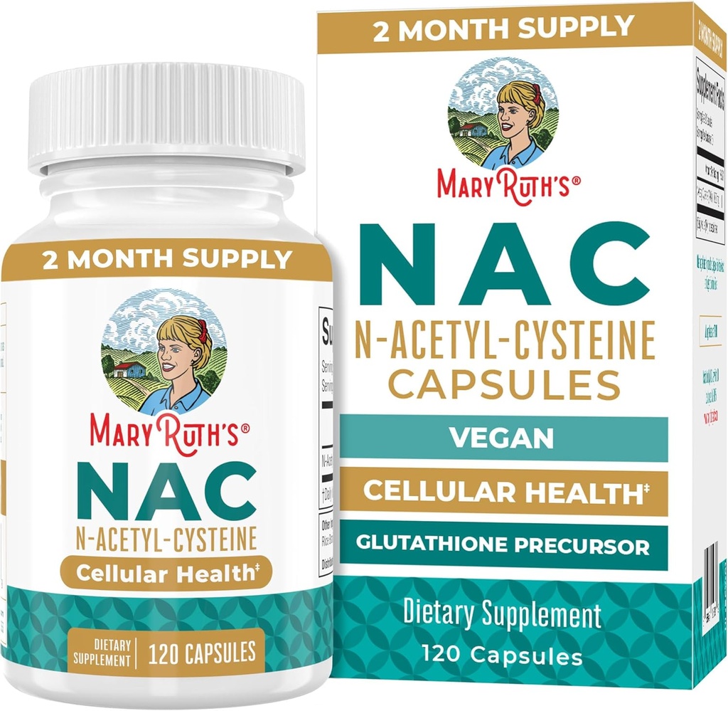 MaryRuth Organics NAC Supplement N- Acetyl Cysteine Note 124; 2 Måned Supply Memories 124; NAC 1000mg per Serving Memories 124; Vegan Capsules Memories 124; Gluthamin Precursor Memories 124; Amino Acid Memories 124; Non- GMO Memories 124; Gluten Free Memories 124; 120 Greve Memories 124; 60 Servering