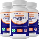Vitamatisk 3 Pack Hyaluronsyre Kosttilskud 200mg - Understøtter sunde forbindelsesvæv og joints - Fremme ungdommelig sund hud - alt 360 kapsler