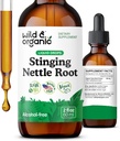 Wild & Organic Stinging Nettle Root Drops - Stinging Nettle Extract Tinktur for mænd og kvinder - Flydende Urtica Dioica Supplement - Vegan, Sukker & Alkohol- Free - 2 fl oz