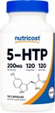 Nutricost 5- HTP 200mg, 120 vegetariske kapsler (5- Hydroxytryptophan) - Non- GMO & Gluten Free