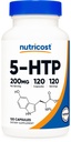 Nutricost 5- HTP 200mg, 120 vegetariske kapsler (5- Hydroxytryptophan) - Non- GMO & Gluten Free