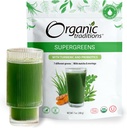 Organic Traditions Super Green Powder Superfood med gurkemeje, Organic Green Superfood Powder, 200g / 7oz Bag