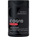 Sports Research CoQ10 (100mg) Forbedret w / Kokosolie & Bioperine (Black Pepper) for bedre Absorption 124; Vegan Certified, Non- GMO Verified (120 Veggie Softgels)