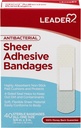 LEADER Steril Sheer vedhæftede bandager, Latex Free, Bletter med hud, hjælper med at forebygge infektion, Komfortabel beskyttelse for førstehjælp og Sårpleje (3 / 4 "x 3", 40 Greve)