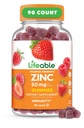 Livbare Zinkvingummi: 124; 50mg; Great Tasting Natural Flavor Zinkvitaminer: 124; Gluten Free, Vegetar, GMO- Free Zinktyggetøj: 124; for immunforsvar: 124; 90 Gummier