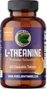 Pure Lab Vitaminer L- Theanine 125 mg - 60 Sugar Free, Chewable Tablets 30 Days Supply 124; fremmer afslapning, Mental Fokus- 124; Forbedrer søvnkvalitet Lavet i Canada