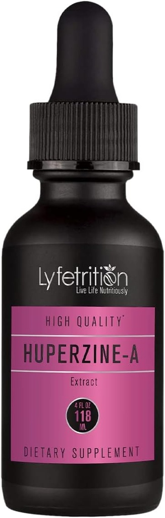 Lyfetrition Huperzine- A Supplement 380 mg, 4 Oz Liquid, 220 Servering, Made in USA, Quick Absorption, Kvalitet Potent Ingredienser, Third- Party Testet, Non- GMO, GMP Certificeret, Cruelty- Free Products