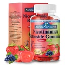 NAD Supplement Gummies Sugar- Free, NAD Nicotinamid Riboside Resveratrol 900mg w. Quercetin, Collagen Biotin & Vitamin, High Potence NAD Resveratrol Kosttilskud til Anti Aging, Energy, Focus
