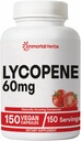 Lycopene supplement til mænd 60mg, 150 kapsler, naturlige tomat ekstrakt pulver til hud, hjerte & immunforsvar, 100% Veg Lycopene complex, non-GMO og gluten gratis carotenoid supplement