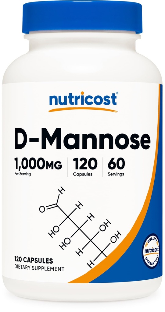 Nutricost D- Mannose 1000mg Per Serving, 120 Kapsler - 500mg Per Kapsel, Urinary Tract Health, Non- GMO og Gluten Free