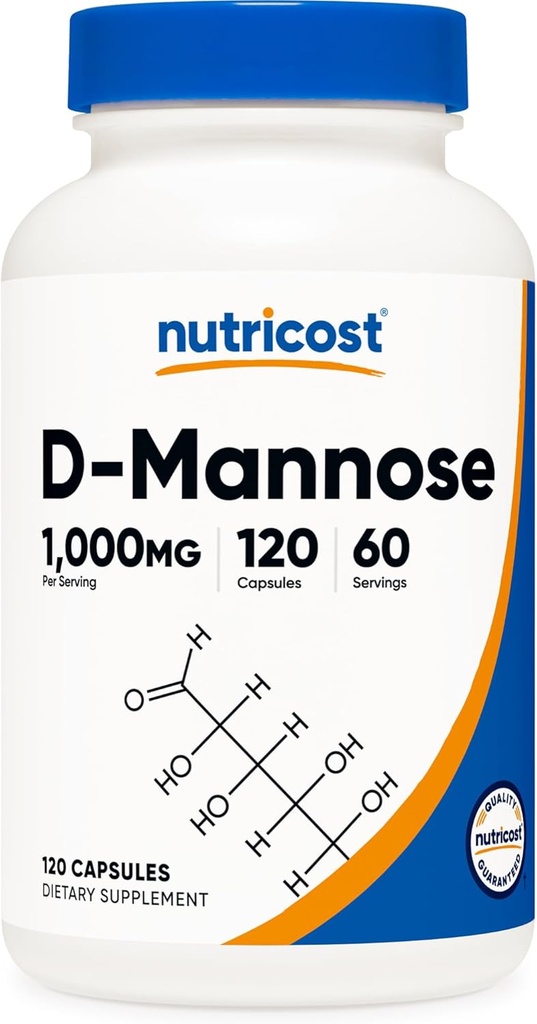Nutricost D- Mannose 1000mg Per Serving, 120 Kapsler - 500mg Per Kapsel, Urinary Tract Health, Non- GMO og Gluten Free