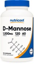 Nutricost D- Mannose 1000mg Per Serving, 120 Kapsler - 500mg Per Kapsel, Urinary Tract Health, Non- GMO og Gluten Free