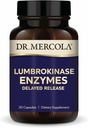 Dr. Mercola Lumbrokinase Enzymes - Formel for forsinket frigivelse - Kosttilskud til cardiovaskulær & energistøtte - Non- GMO, Gluten- Free & Soy- Free - 30 kapsler (30 servere)