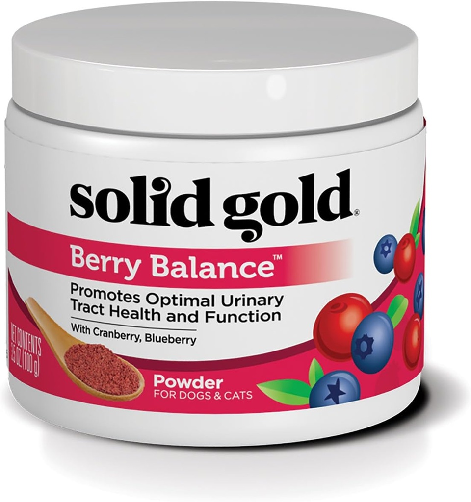 Solid guld kat & hund vitaminer til UTI - pulveriseret tranebær supplement til hunde & katte - Urinary Tract, Bstige & Nyre Støtte til hunde & katte - Kat & hund UTI Over counter supplement Powder- 3.5oz