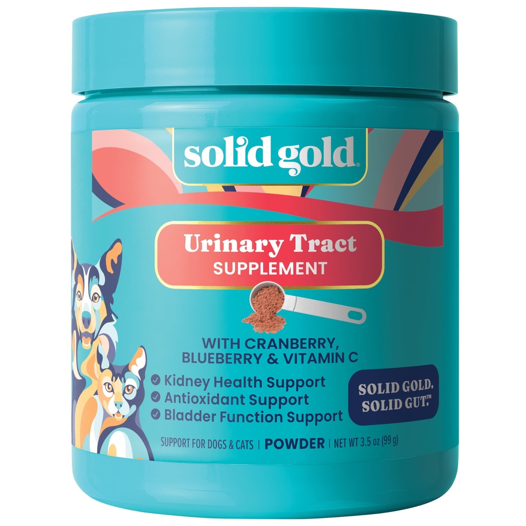 Solid guld kat & hund vitaminer til UTI - pulveriseret tranebær supplement til hunde & katte - Urinary Tract, Bstige & Nyre Støtte til hunde & katte - Kat & hund UTI Over counter supplement Powder- 3.5oz