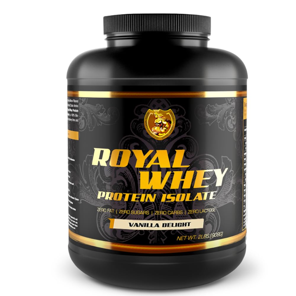 RSN Royal 100% Isolate Protein Powder | 27g Protein Isolate | 0 Sugar | 1g Carbs | 5 lbs | 76 Servings | Vanilla Delight
