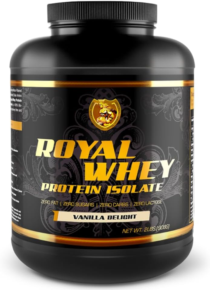 RSN Royal 100% Isolate Protein Powder | 27g Protein Isolate | 0 Sugar | 1g Carbs | 5 lbs | 76 Servings | Vanilla Delight
