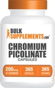 BulkSupplements.com Chrom Picolinate Capsules - Chrom Supplement, Mineral Supplement - Gluten Free, 1 Kapsel per Serving, 365 Count (pakke med 1)