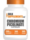 BulkSupplements.com Chrom Picolinate Capsules - Chrom Supplement, Mineral Supplement - Gluten Free, 1 Kapsel per Serving, 365 Count (pakke med 1)