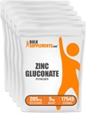 Bulk Supplements.com Zink Gluconate Powder - Zink 40mg, Zink Powder - Zink Supplement for immunforsvar - Gluten Free, 285mg per servering, 5kg (11 lbs) (Pack of 5)