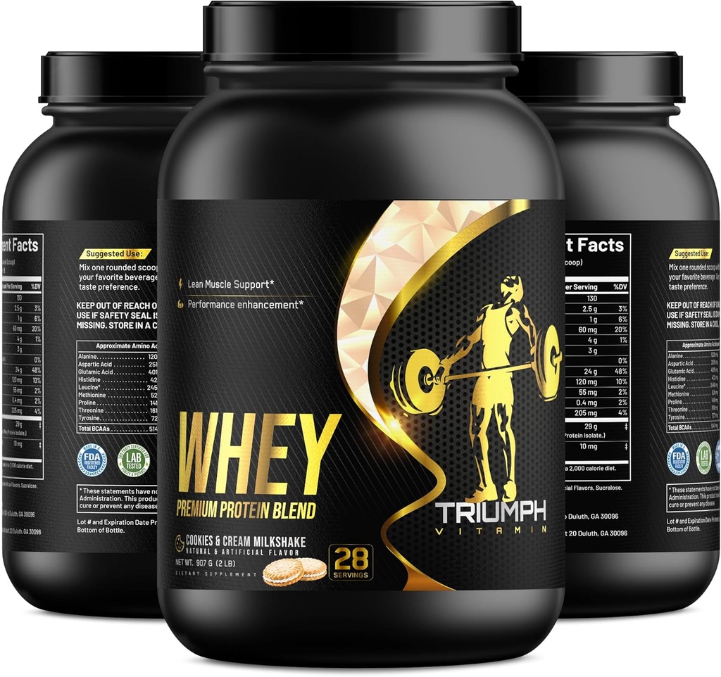 Whey Premium Protein Blend, Cookies & Cream Milkshake Flavor, 28 Servere, 5 lbs